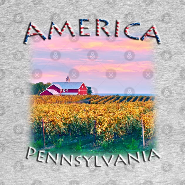 America - Pennsylvania - Fall colours with Winery by TouristMerch